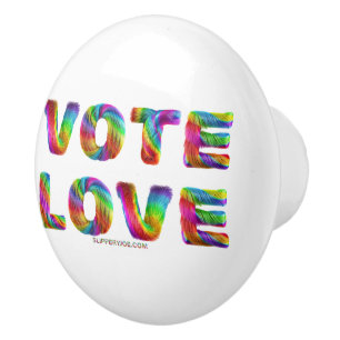 SlipperyJoe vote love equality rainbow-coloured fu Ceramic Knob