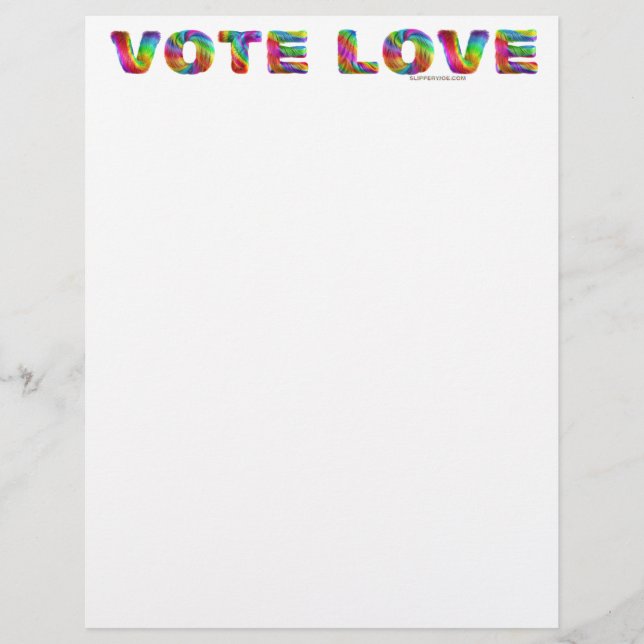 SlipperyJoe vote love equality rainbow-coloured fu Custom Letterhead (Front)