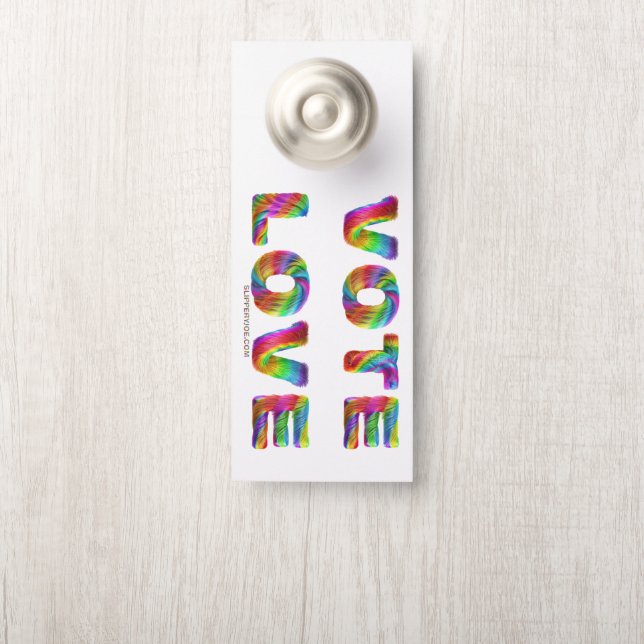 SlipperyJoe vote love equality rainbow-coloured fu Door Hanger (On Knob)