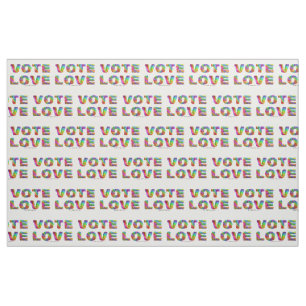 SlipperyJoe vote love equality rainbow-coloured fu Fabric