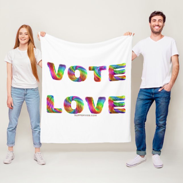 SlipperyJoe vote love equality rainbow-coloured fu Fleece Blanket (In Situ)