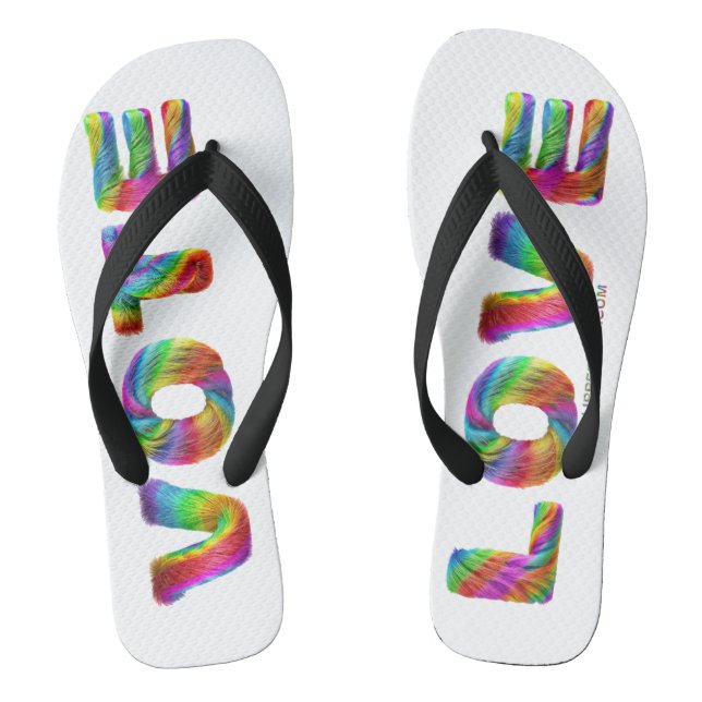 SlipperyJoe vote love equality rainbow-coloured fu Flip Flops (Footbed)