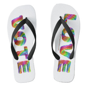 SlipperyJoe vote love equality rainbow-coloured fu Flip Flops