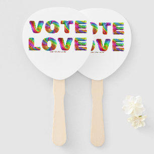 SlipperyJoe vote love equality rainbow-coloured fu Hand Fan