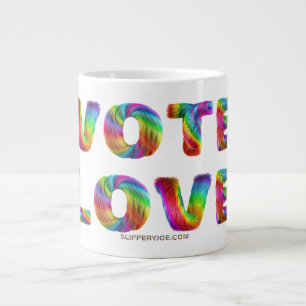 SlipperyJoe vote love equality rainbow-coloured fu Large Coffee Mug