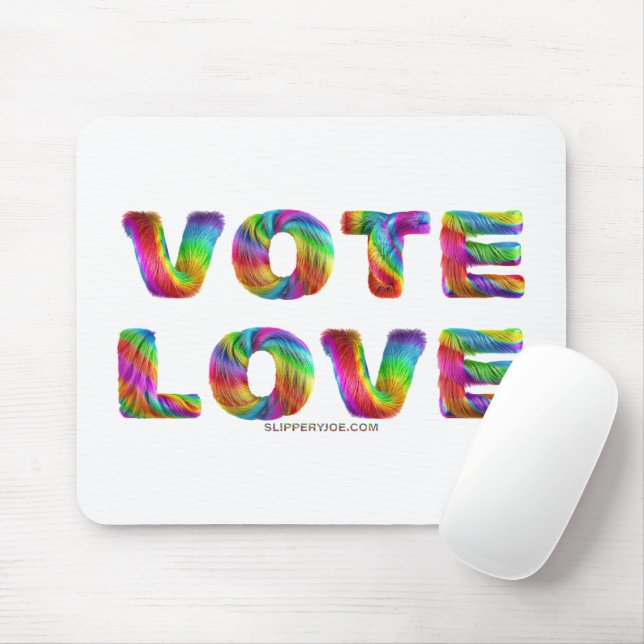 SlipperyJoe vote love equality rainbow-coloured fu Mouse Mat (With Mouse)