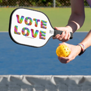 SlipperyJoe vote love equality rainbow-coloured fu Pickleball Paddle