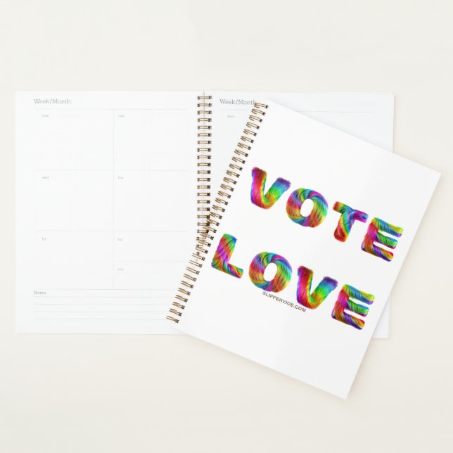 SlipperyJoe vote love equality rainbow-coloured fu Planner (Display)