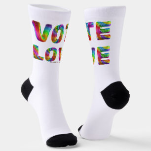 SlipperyJoe vote love equality rainbow-coloured fu Socks