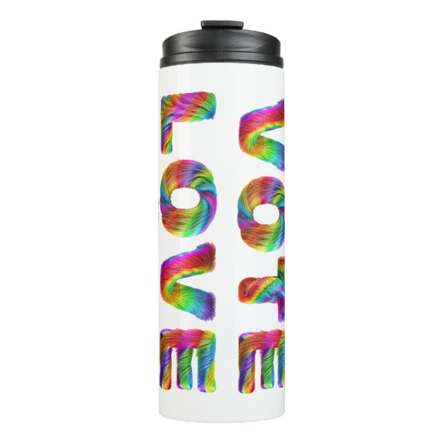 SlipperyJoe vote love equality rainbow-coloured fu Thermal Tumbler (Front)
