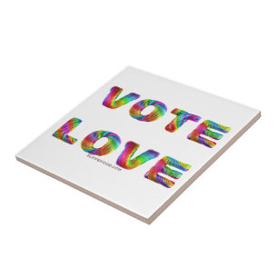 SlipperyJoe vote love equality rainbow-coloured fu Tile