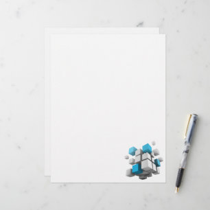 SlipperyJoe's 3D cubes captivating arrangement thr Custom Letterhead
