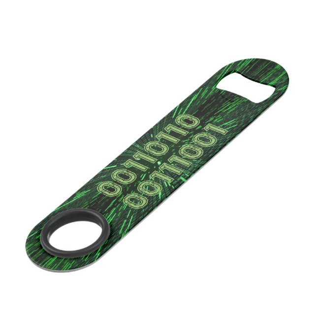 SlipperyJoe's 69 binary code vibrant green compute (Front Angled)