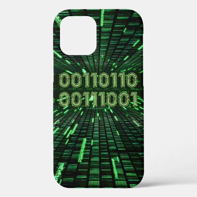 SlipperyJoe's 69 binary code vibrant green compute Case-Mate iPhone Case (Back)