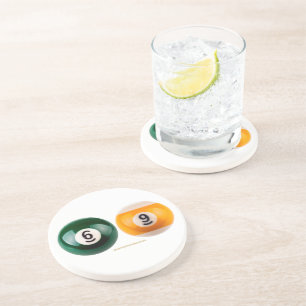 SlipperyJoe's 69 hard pool table two billiard ball Coaster