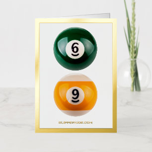 SlipperyJoe's 69 hard pool table two billiard ball Foil Greeting Card