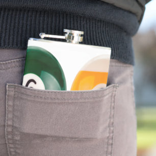 SlipperyJoe's 69 hard pool table two billiard ball Hip Flask