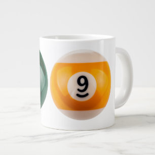 SlipperyJoe's 69 hard pool table two billiard ball Large Coffee Mug