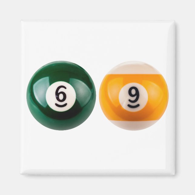 SlipperyJoe's 69 hard pool table two billiard ball Magnet (Front)