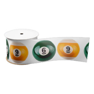 SlipperyJoe's 69 hard pool table two billiard ball Satin Ribbon