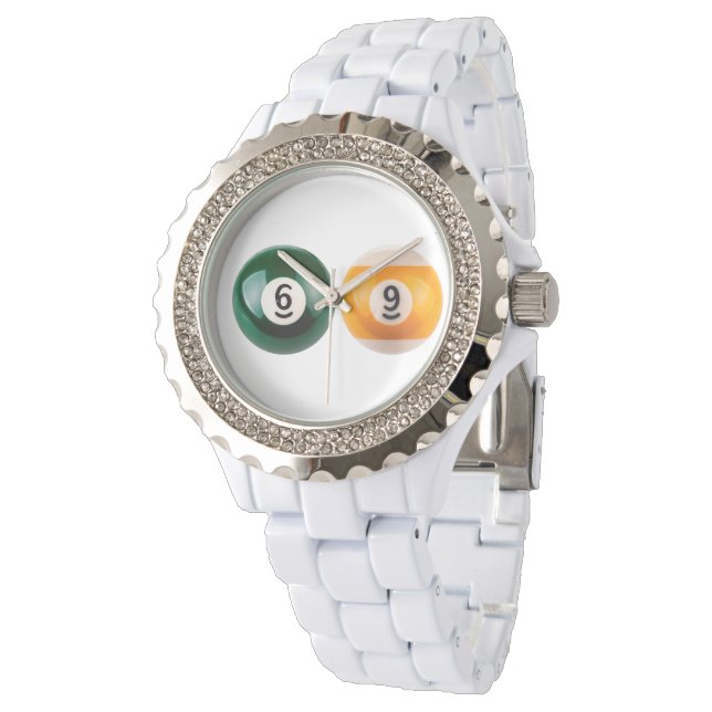 SlipperyJoe's 69 hard pool table two billiard ball Watch (Angled)