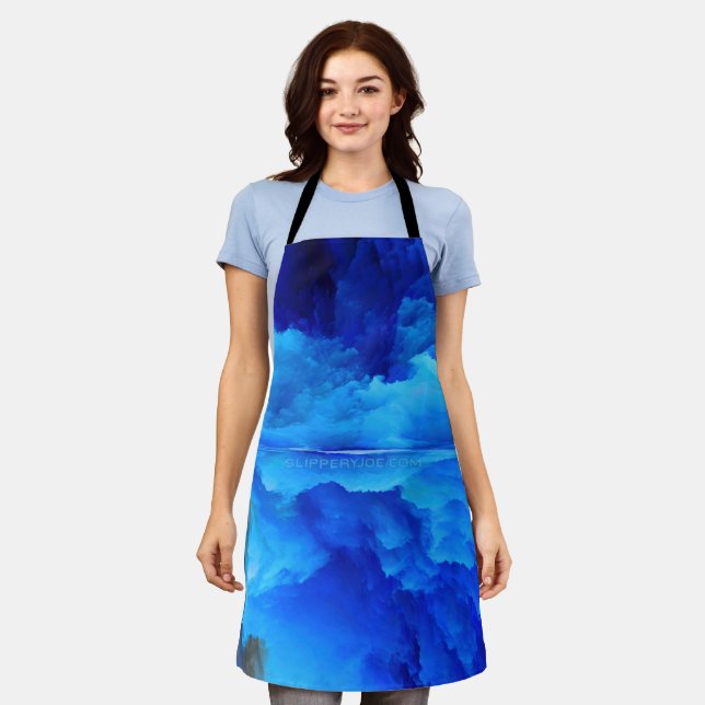 SlipperyJoe's abstract cloud artwork colourful sur Apron (Worn)