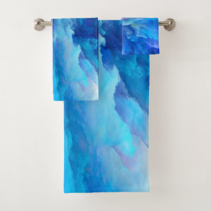SlipperyJoe's abstract cloud artwork colourful sur Bath Towel Set