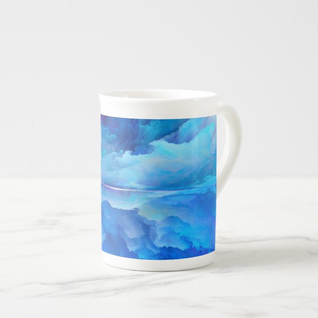 SlipperyJoe's abstract cloud artwork colourful sur Bone China Mug (Front Right)