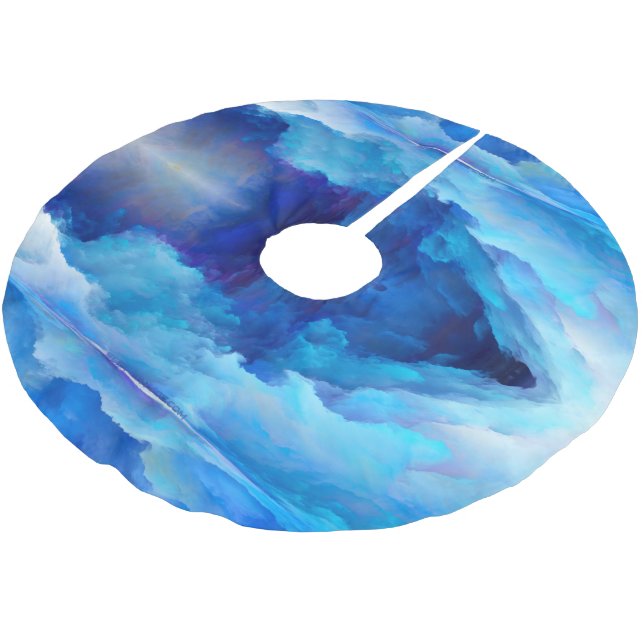 SlipperyJoe's abstract cloud artwork colourful sur Brushed Polyester Tree Skirt (Angled)