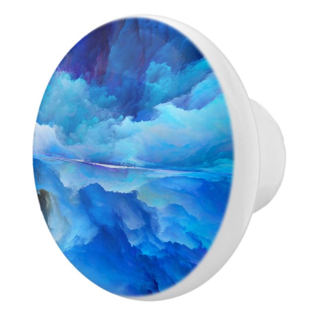 SlipperyJoe's abstract cloud artwork colourful sur Ceramic Knob (Right)