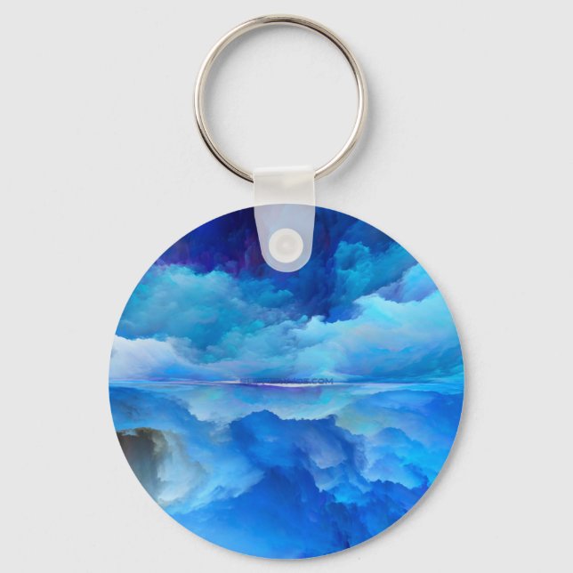 SlipperyJoe's abstract cloud artwork colourful sur Key Ring (Front)