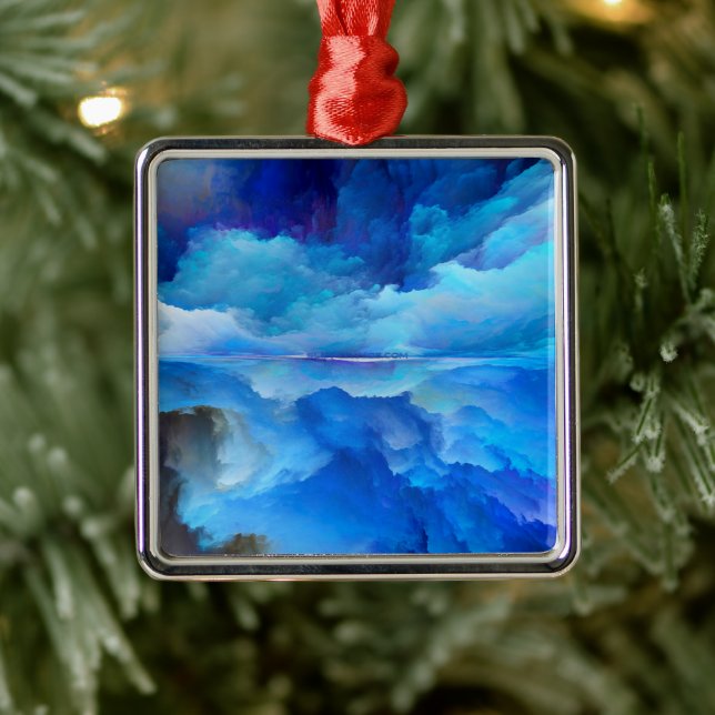 SlipperyJoe's abstract cloud artwork colourful sur Metal Tree Decoration (Tree)