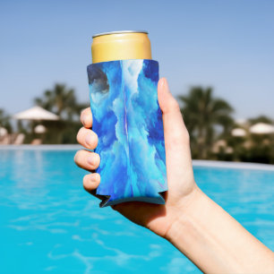 SlipperyJoe's abstract cloud artwork colourful sur Seltzer Can Cooler