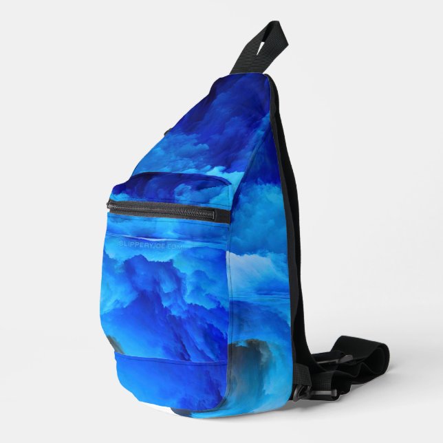 SlipperyJoe's abstract cloud artwork colourful sur Sling Bag (Right Corner)