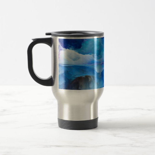 SlipperyJoe's abstract cloud artwork colourful sur Travel Mug (Left)