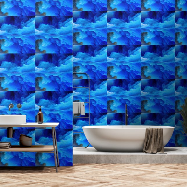 SlipperyJoe's abstract cloud artwork colourful sur Wallpaper (Bathroom)