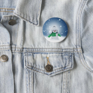 SlipperyJoe's adorable Christmas snowman character 6 Cm Round Badge