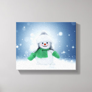 SlipperyJoe's adorable Christmas snowman character Canvas Print