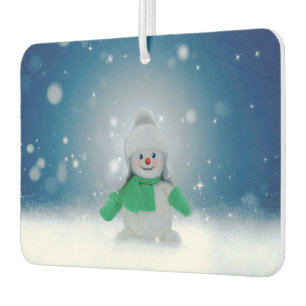 SlipperyJoe's adorable Christmas snowman character Car Air Freshener