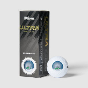 SlipperyJoe's adorable Christmas snowman character Golf Balls