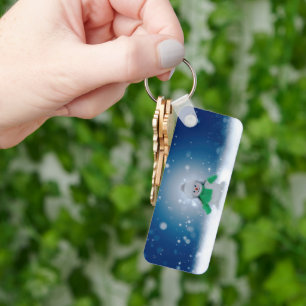 SlipperyJoe's adorable Christmas snowman character Key Ring