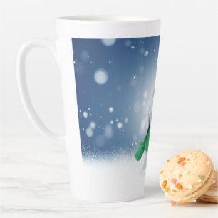 SlipperyJoe's adorable Christmas snowman character Latte Mug