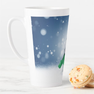 SlipperyJoe's adorable Christmas snowman character Latte Mug