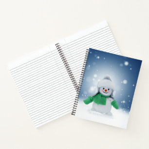 SlipperyJoe's adorable Christmas snowman character Notebook
