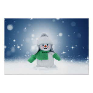 SlipperyJoe's adorable Christmas snowman character Poster