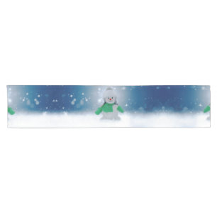 SlipperyJoe's adorable Christmas snowman character Short Table Runner