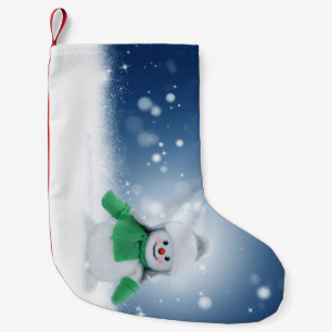 SlipperyJoe's adorable Christmas snowman character Small Christmas Stocking