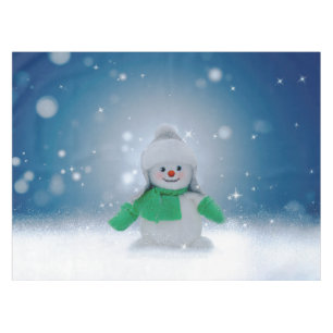 SlipperyJoe's adorable Christmas snowman character Tablecloth