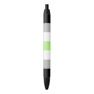 SlipperyJoe's Agender Pride Flag gay gifts LGBTQIA Black Ink Pen