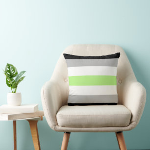 SlipperyJoe's Agender Pride Flag gay gifts LGBTQIA Cushion